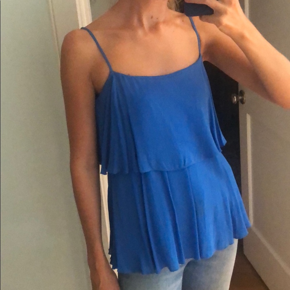BCBGMAXAZRIA Cobalt Blue Tiered Top